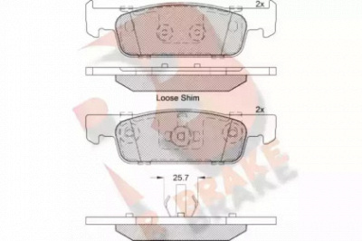 R BRAKE rb2115203 -  Комплект тормозных колодок, дисковый тормоз